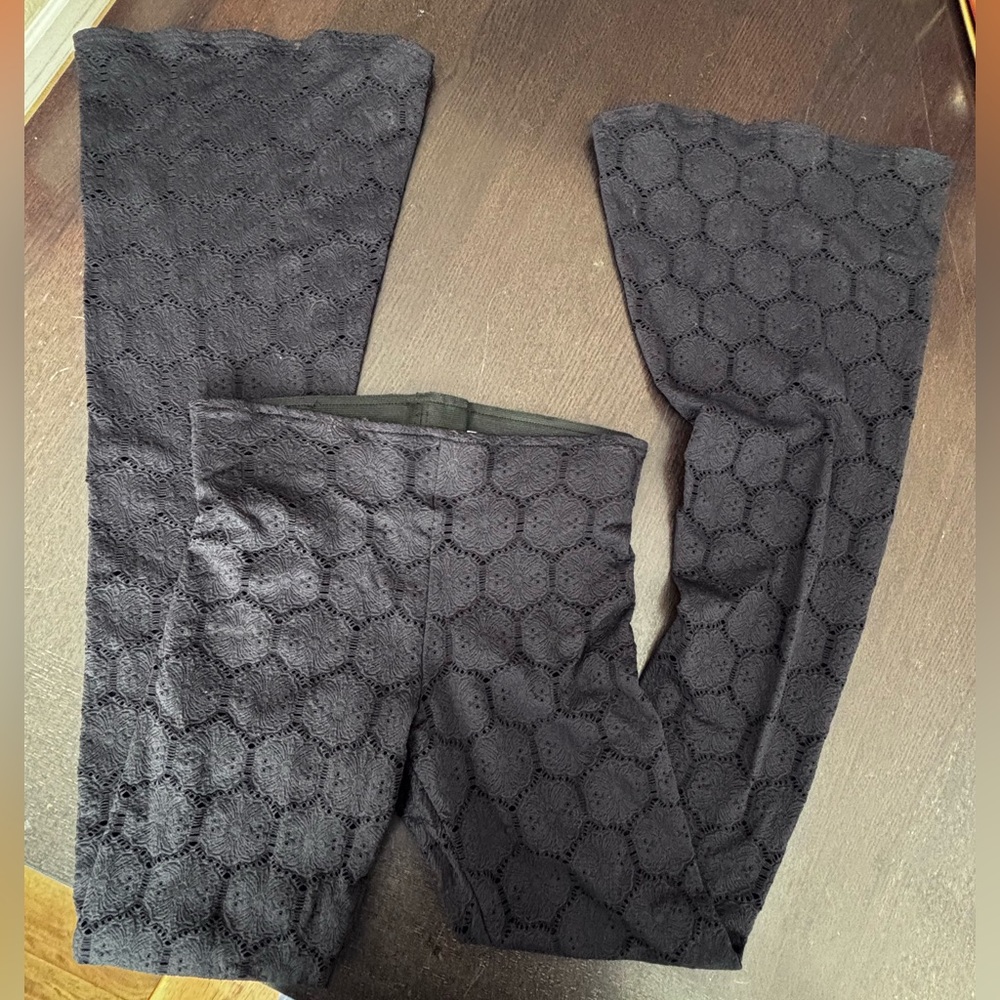 Show Me Your MuMu Black Lace Bellbottom Leggings